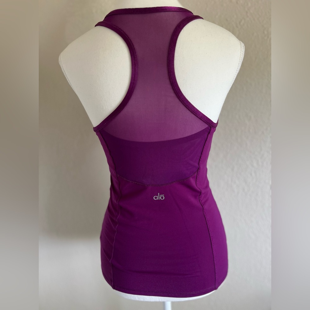 ALO Yoga Plum Racerback Mesh-Panel Tank